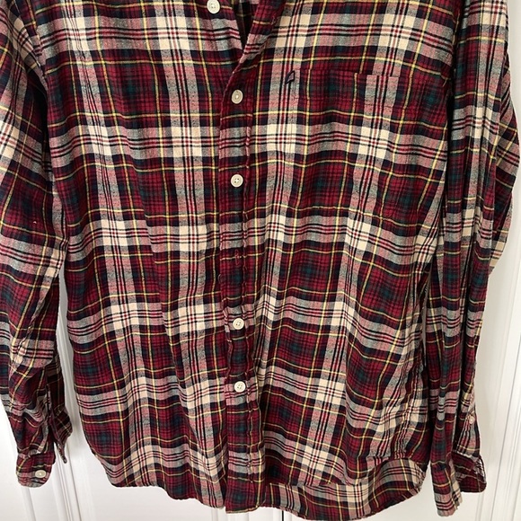 Vintage Ralph Lauren Jeans  Red Plaid Flannel long sleeve button down shirt Sz S - Picture 6 of 12